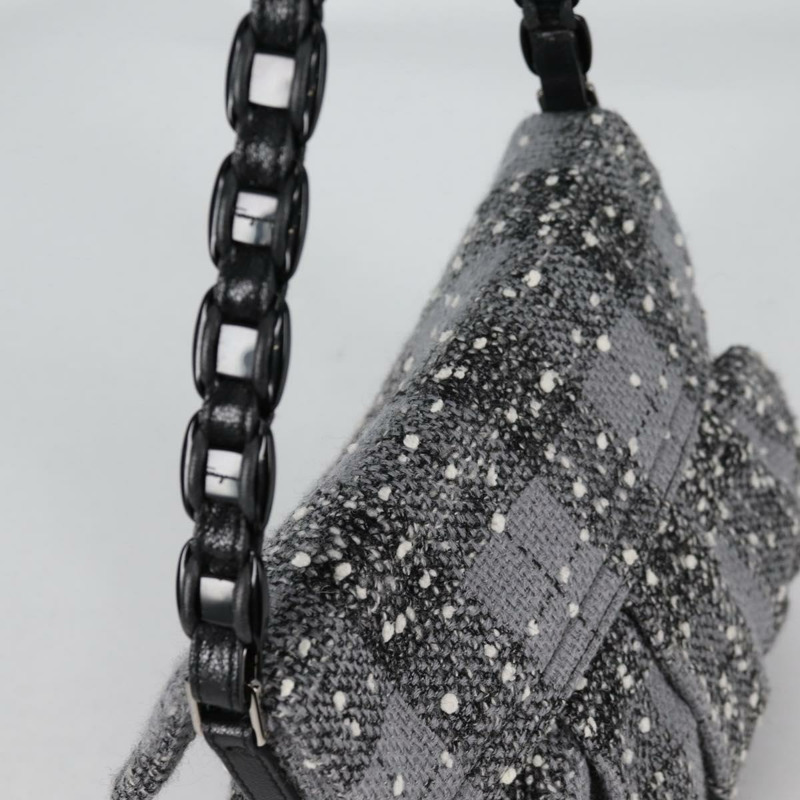 【日本直送】Salvatore Ferragamo 羊毛灰色銀色單肩包 正品 BA5563V-5