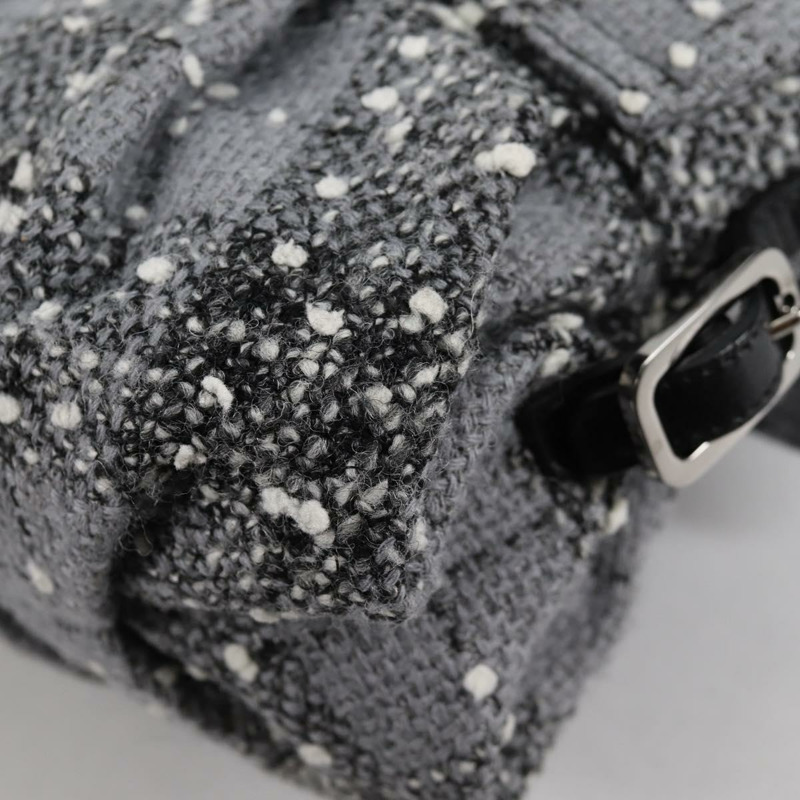 【日本直送】Salvatore Ferragamo 羊毛灰色銀色單肩包 正品 BA5563V-17