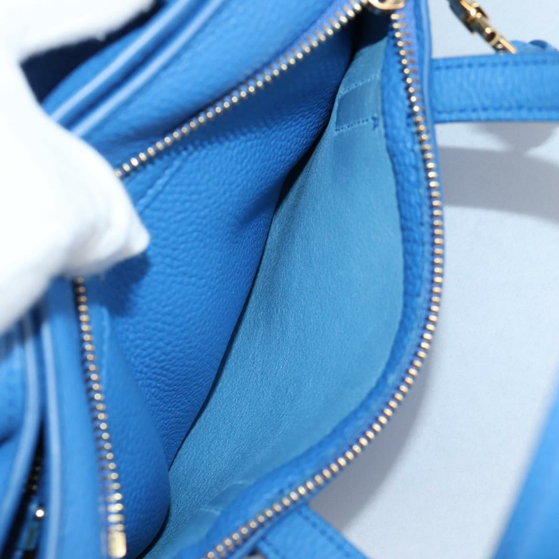 【日本直送】Salvatore Ferragamo Gancini 手提包 皮革 2way Blue Gold Auth 140859V-19