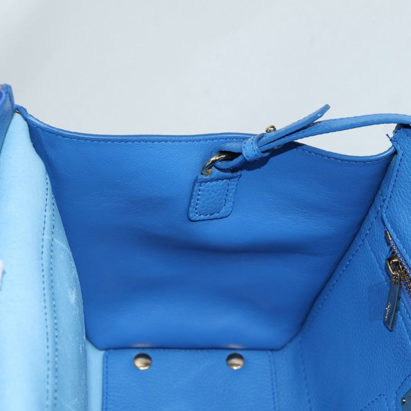 【日本直送】Salvatore Ferragamo Gancini 手提包 皮革 2way Blue Gold Auth 140859V-21