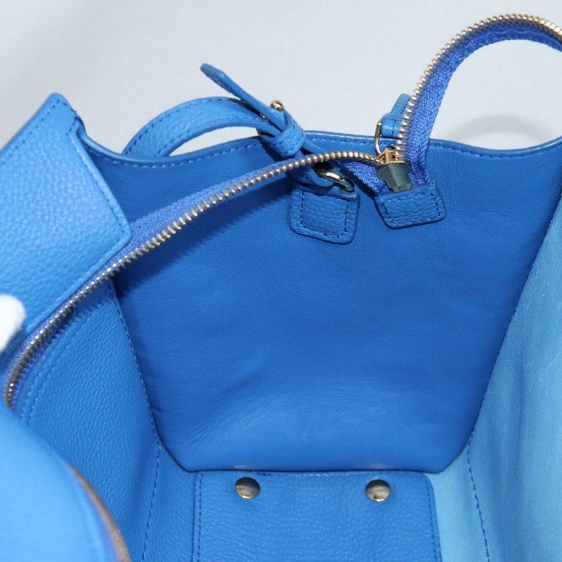 【日本直送】Salvatore Ferragamo Gancini 手提包 皮革 2way Blue Gold Auth 140859V-22