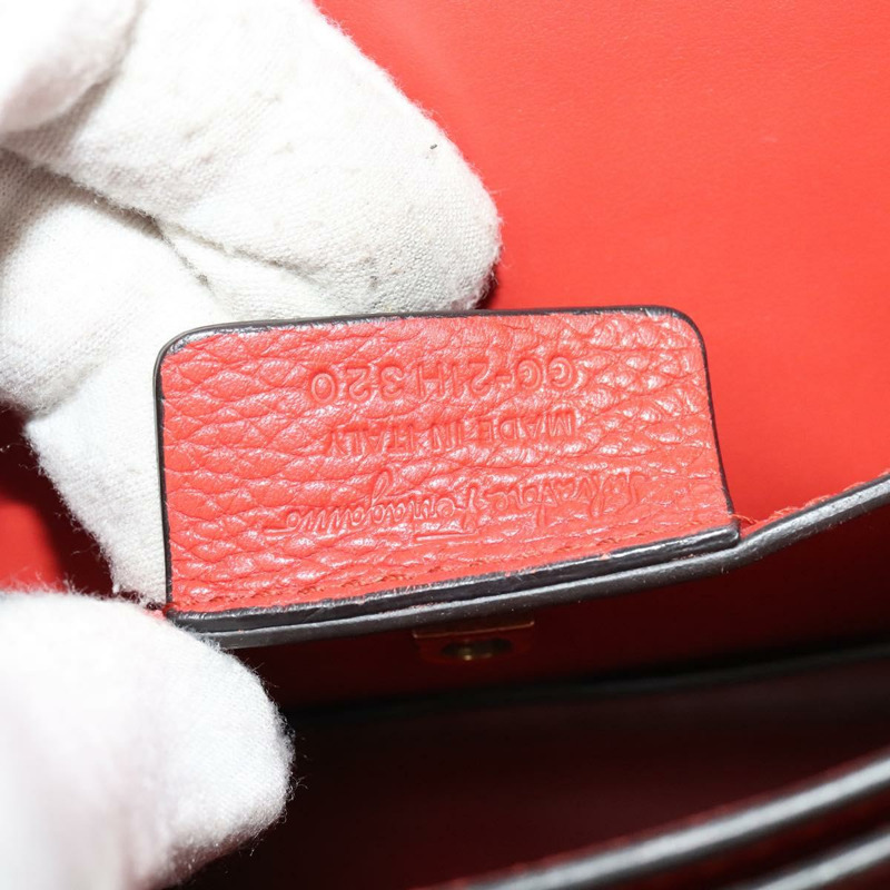 【日本直送】Salvatore Ferragamo Gancini magotto 包皮革 2way 紅金正品 140847-11
