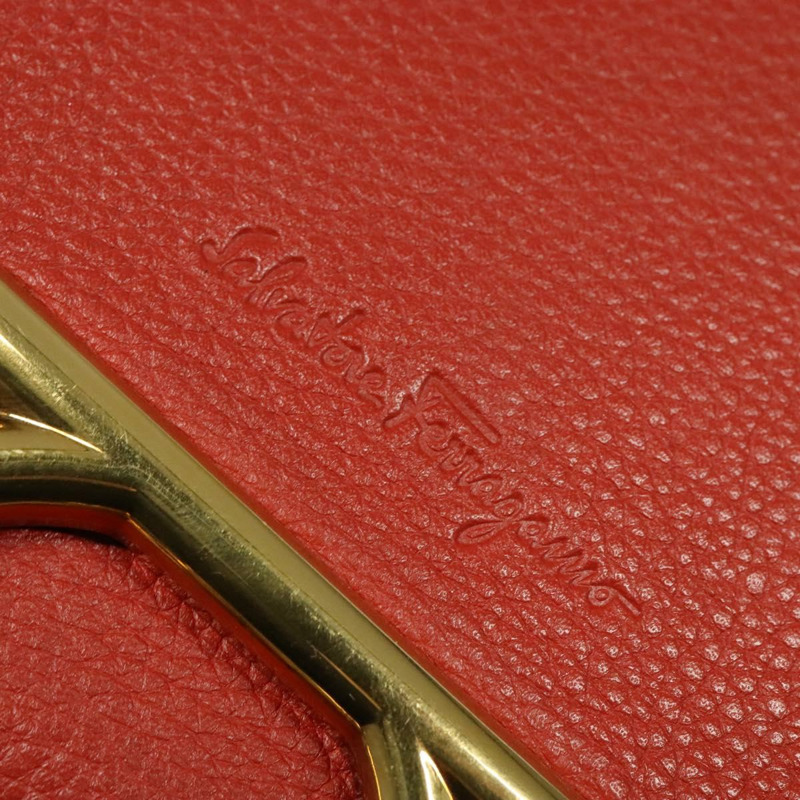 【日本直送】Salvatore Ferragamo Gancini magotto 包皮革 2way 紅金正品 140847-18