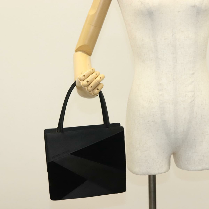 【日本直送】BOTTEGA VENETA 手提包 絲絨 黑色 銀色 正品 SW1491-22