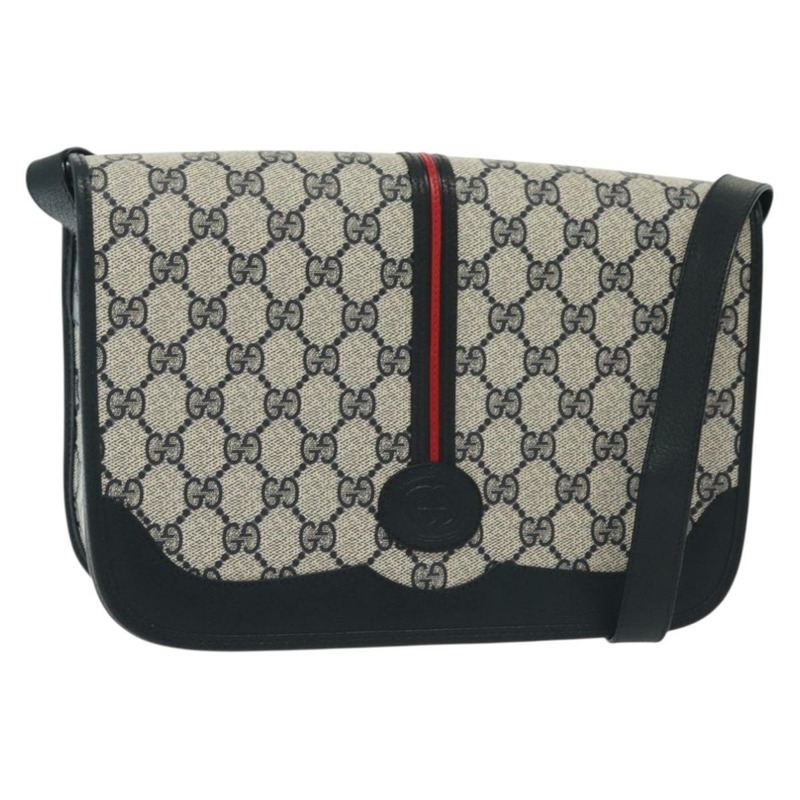 【日本直送】GUCCI GG Supreme Sherry Line 單肩包 PVC 海軍藍/金色 001 113 0551 正品 SW1462-0