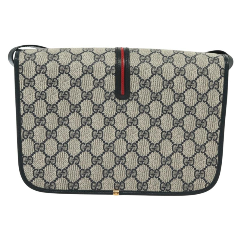 【日本直送】GUCCI GG Supreme Sherry Line 單肩包 PVC 海軍藍/金色 001 113 0551 正品 SW1462-1