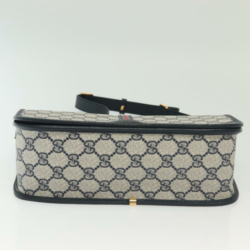 【日本直送】GUCCI GG Supreme Sherry Line 單肩包 PVC 海軍藍/金色 001 113 0551 正品 SW1462-4