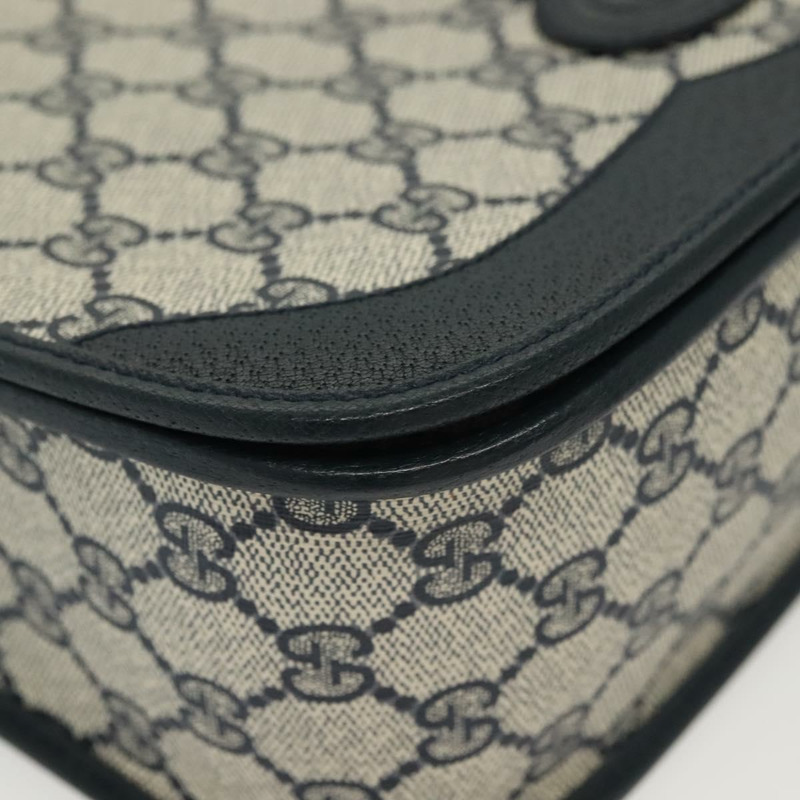 【日本直送】GUCCI GG Supreme Sherry Line 單肩包 PVC 海軍藍/金色 001 113 0551 正品 SW1462-7