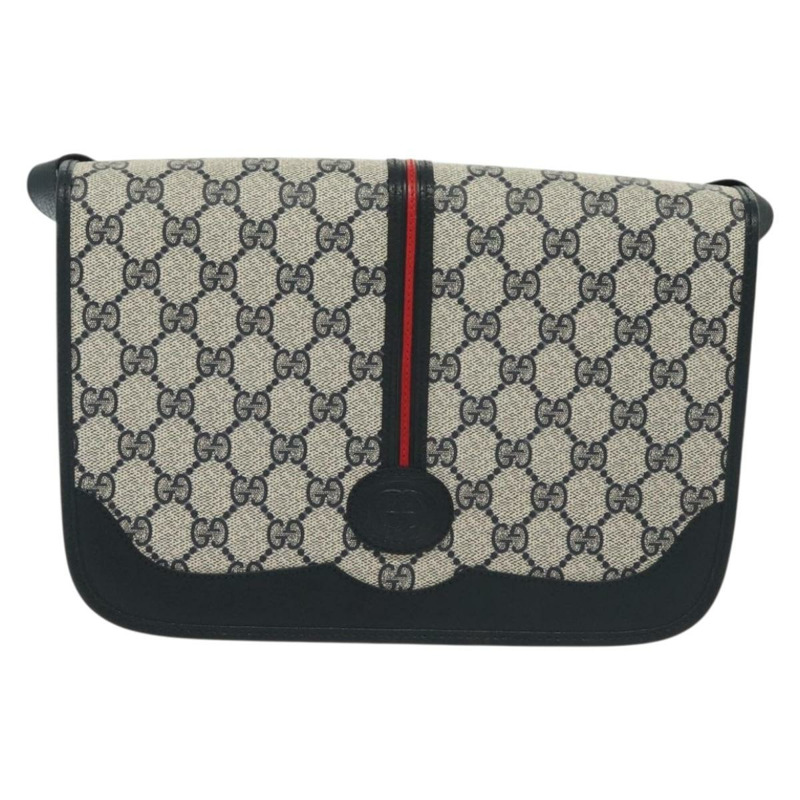 【日本直送】GUCCI GG Supreme Sherry Line 單肩包 PVC 海軍藍/金色 001 113 0551 正品 SW1462-12