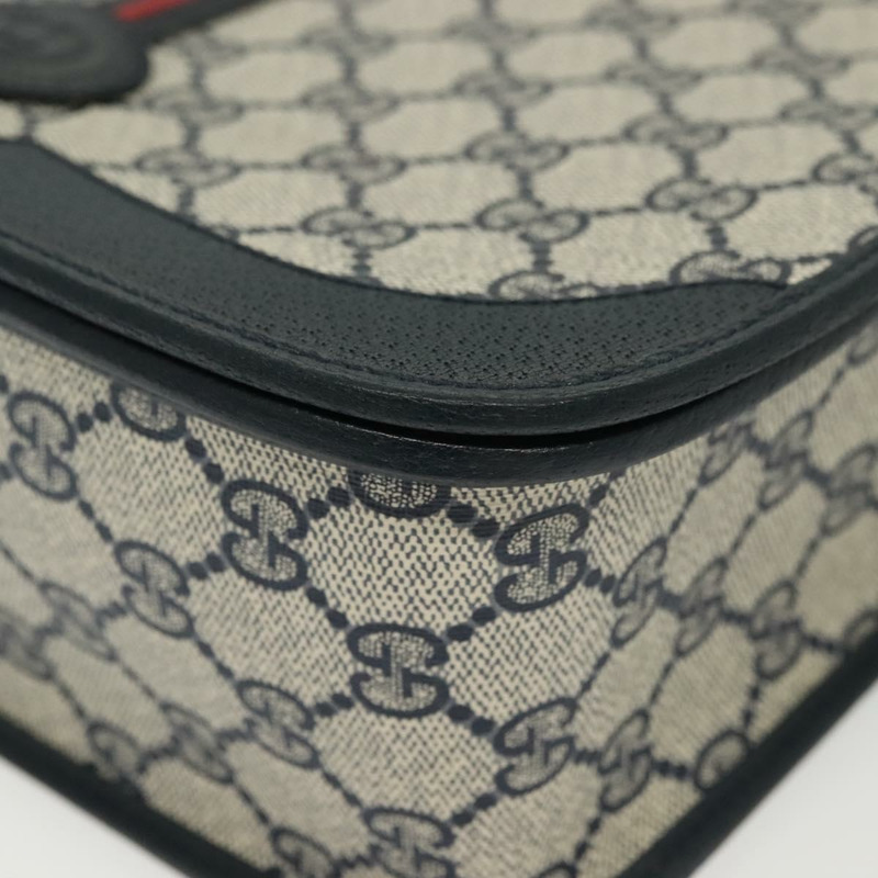 【日本直送】GUCCI GG Supreme Sherry Line 單肩包 PVC 海軍藍/金色 001 113 0551 正品 SW1462-14