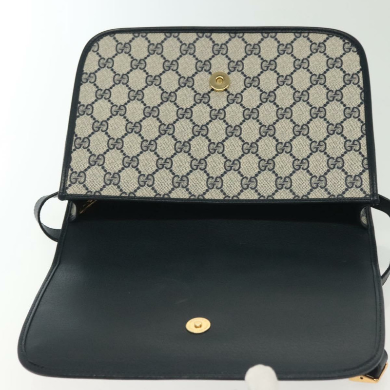 【日本直送】GUCCI GG Supreme Sherry Line 單肩包 PVC 海軍藍/金色 001 113 0551 正品 SW1462-18