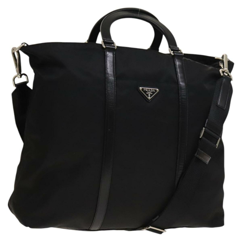 【日本直送】PRADA 尼龍手提包 黑色 銀色 正品 SW1455-0