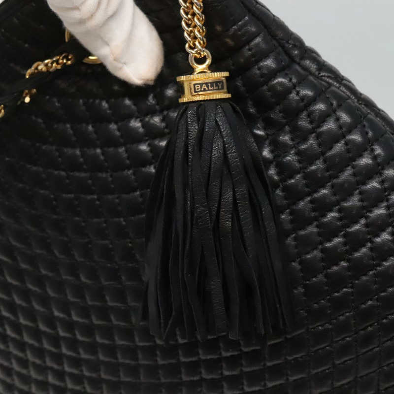 【日本直送】BALLY 鏈條單肩包 皮革 黑色 金色 正品 SW1496-8