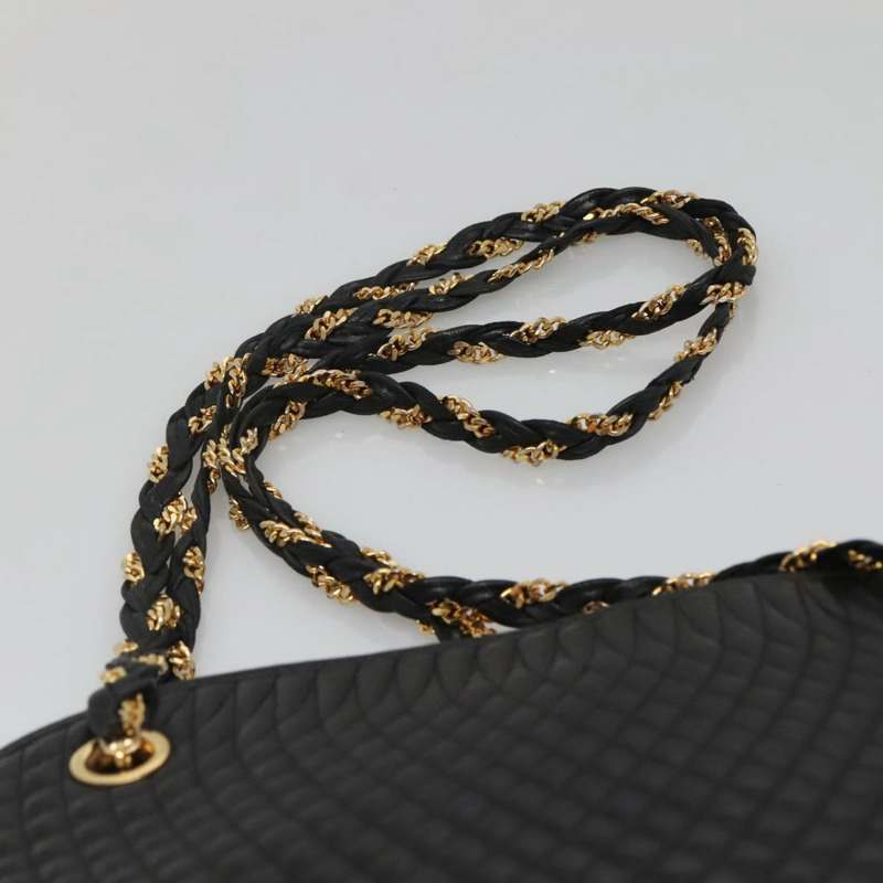 【日本直送】BALLY 鏈條單肩包 皮革 黑色 金色 正品 SW1496-13