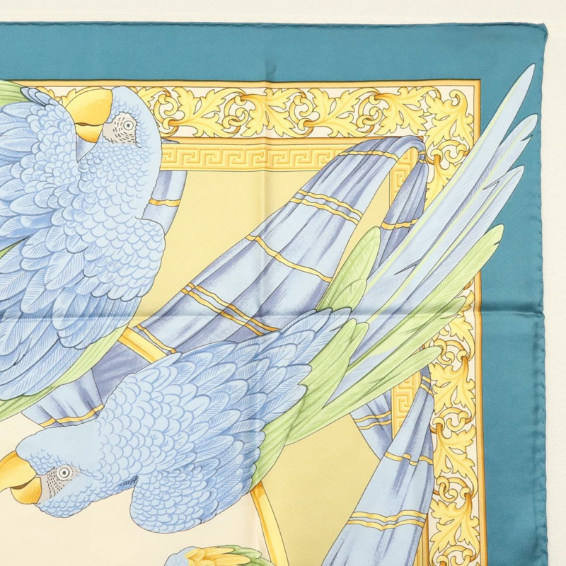 【日本直送】Salvatore Ferragamo 絲巾 藍色 Auth SW1502-3