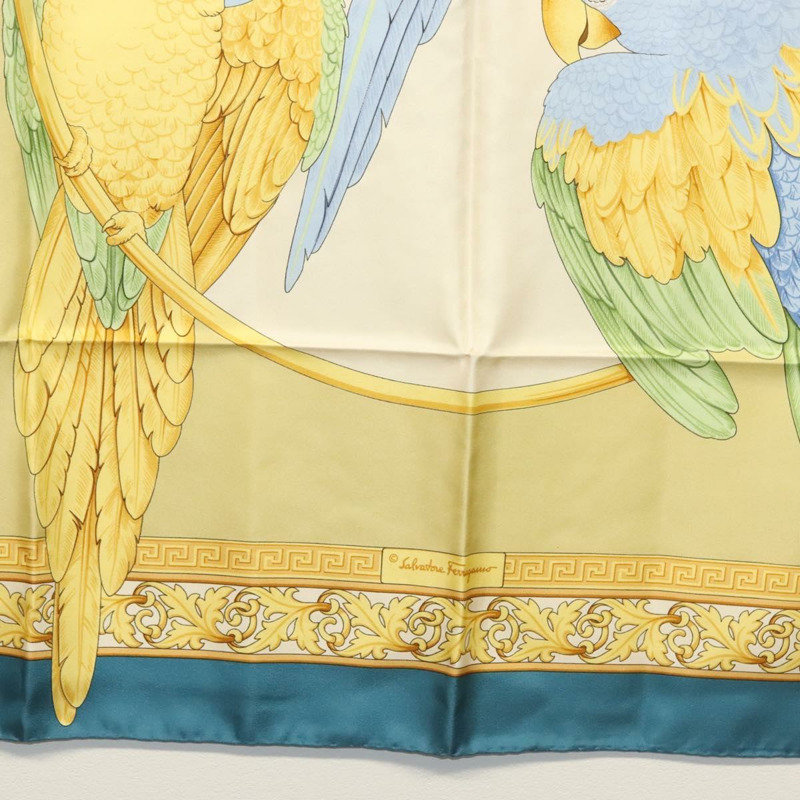 【日本直送】Salvatore Ferragamo 絲巾 藍色 Auth SW1502-8