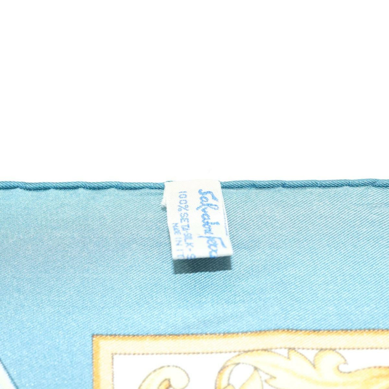 【日本直送】Salvatore Ferragamo 絲巾 藍色 Auth SW1502-12