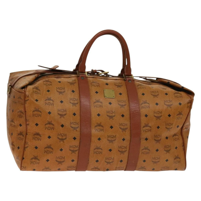 【日本直送】MCM Logoogram Vicetos 波士頓包 PVC 皮革 棕色 金色 正品 yk19343-0