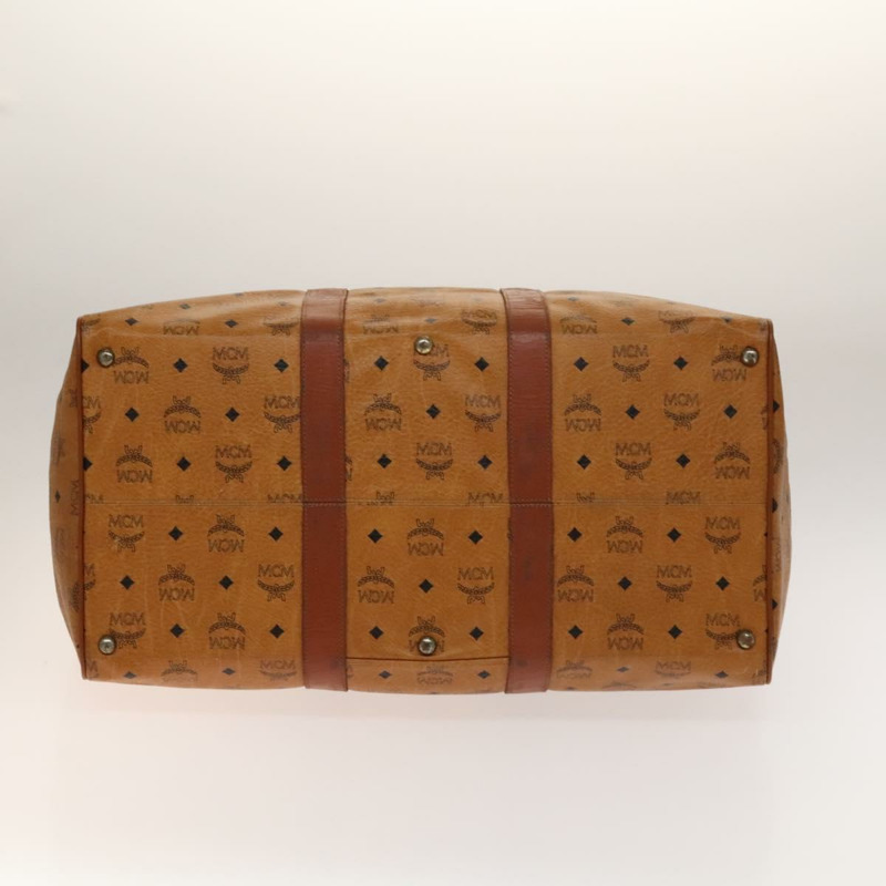 【日本直送】MCM Logoogram Vicetos 波士頓包 PVC 皮革 棕色 金色 正品 yk19343-4