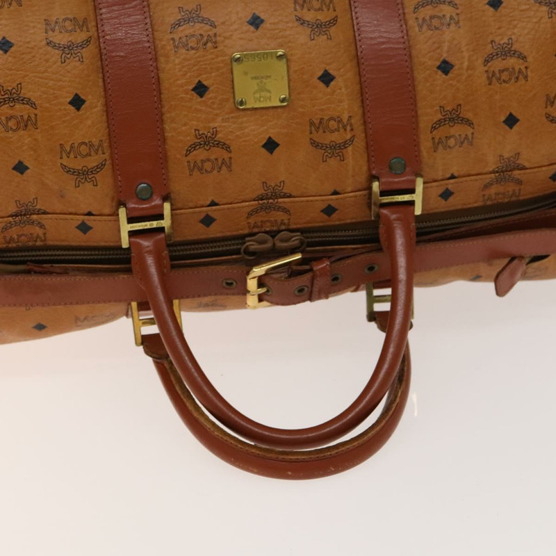 【日本直送】MCM Logoogram Vicetos 波士頓包 PVC 皮革 棕色 金色 正品 yk19343-6