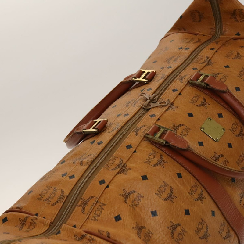 【日本直送】MCM Logoogram Vicetos 波士頓包 PVC 皮革 棕色 金色 正品 yk19343-9