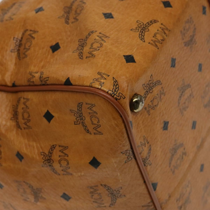 【日本直送】MCM Logoogram Vicetos 波士頓包 PVC 皮革 棕色 金色 正品 yk19343-13