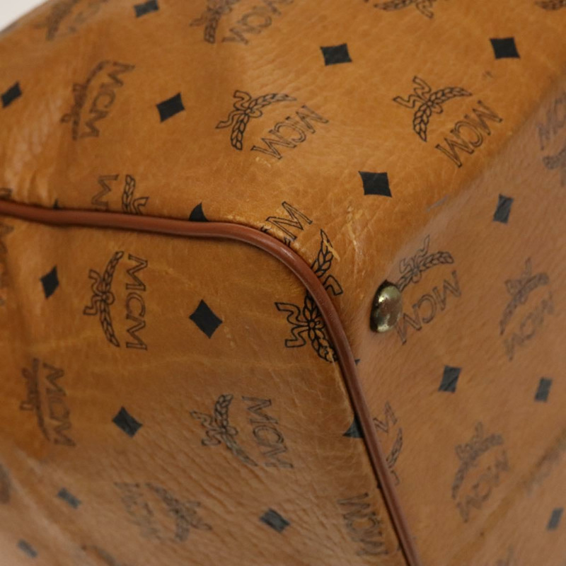 【日本直送】MCM Logoogram Vicetos 波士頓包 PVC 皮革 棕色 金色 正品 yk19343-15