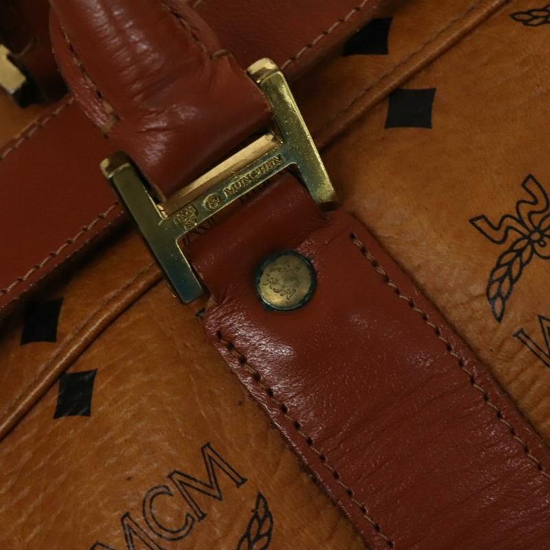 【日本直送】MCM Logoogram Vicetos 波士頓包 PVC 皮革 棕色 金色 正品 yk19343-16