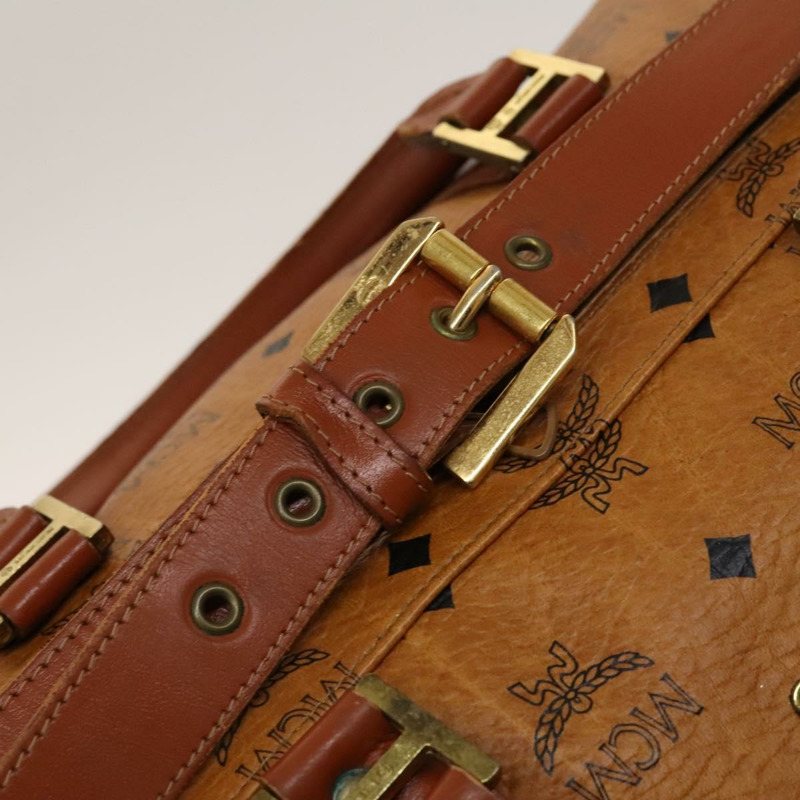 【日本直送】MCM Logoogram Vicetos 波士頓包 PVC 皮革 棕色 金色 正品 yk19343-17