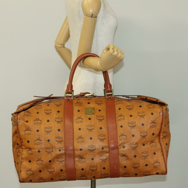 【日本直送】MCM Logoogram Vicetos 波士頓包 PVC 皮革 棕色 金色 正品 yk19343-22