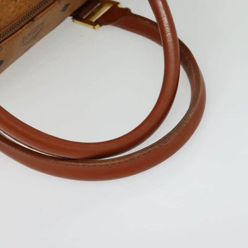 【日本直送】MCM Logoogram Vicetos 波士頓包 PVC 皮革 棕色 金色 正品 137869-6