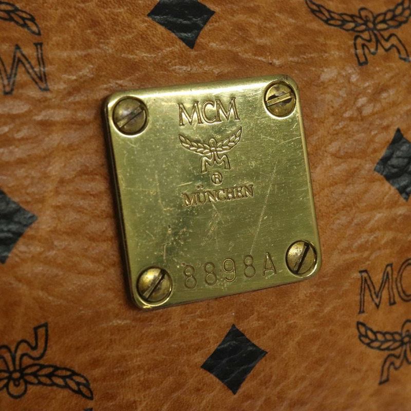 【日本直送】MCM Logoogram Vicetos 波士頓包 PVC 皮革 棕色 金色 正品 137869-11