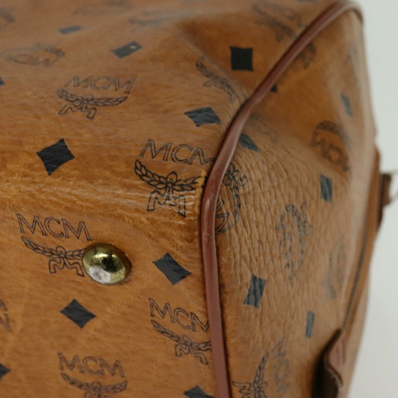 【日本直送】MCM Logoogram Vicetos 波士頓包 PVC 皮革 棕色 金色 正品 137869-13