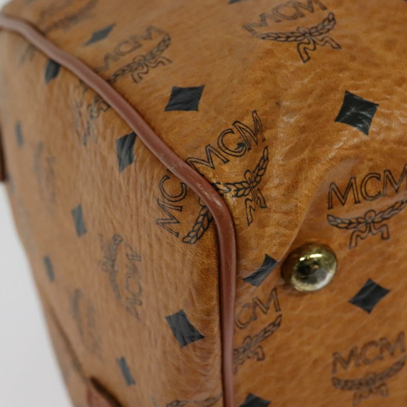 【日本直送】MCM Logoogram Vicetos 波士頓包 PVC 皮革 棕色 金色 正品 137869-14