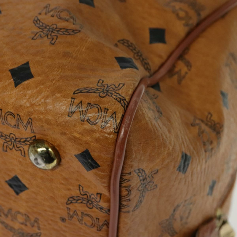 【日本直送】MCM Logoogram Vicetos 波士頓包 PVC 皮革 棕色 金色 正品 137869-15