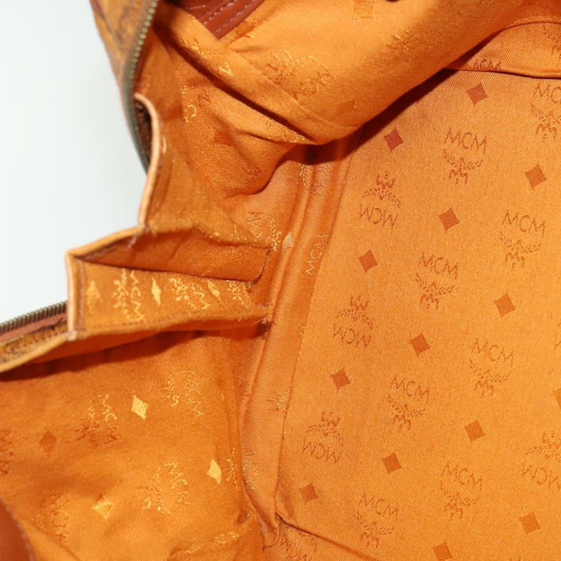 【日本直送】MCM Logoogram Vicetos 波士頓包 PVC 皮革 棕色 金色 正品 137869-17