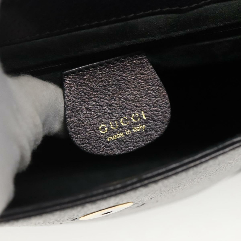 【日本直送】GUCCI 竹節手提包 皮革 金色 炭灰色 001 3444 1887 正品 138139-16
