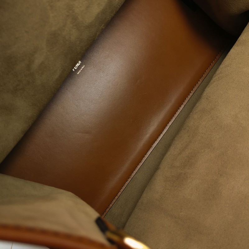 Fendi Sunshine大號牛皮純色字母Logo手提包-20