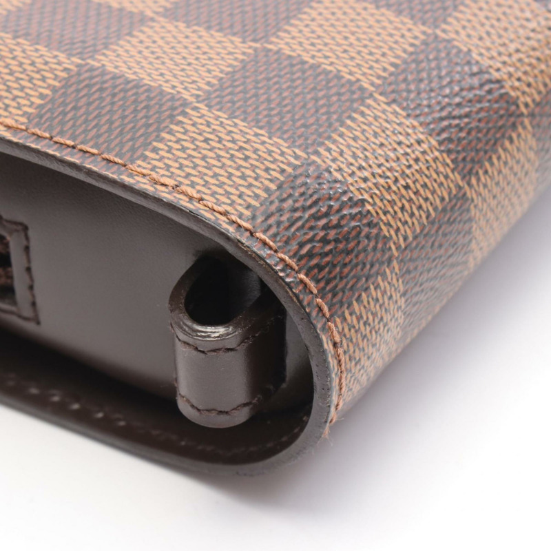 路易威登 Saint 男士手拿包，塗層帆布和皮革 Damier 圖案，棕色，N51993-5