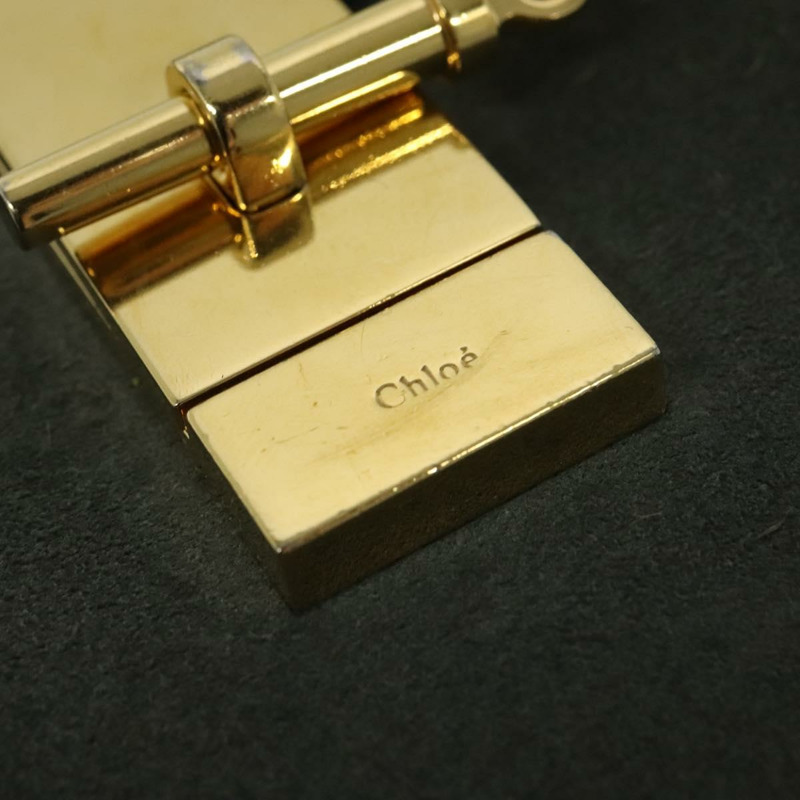 【日本直送】Chloe 鏈條 Drew 單肩包 皮革 卡其色 金色 正品 BA5346-8