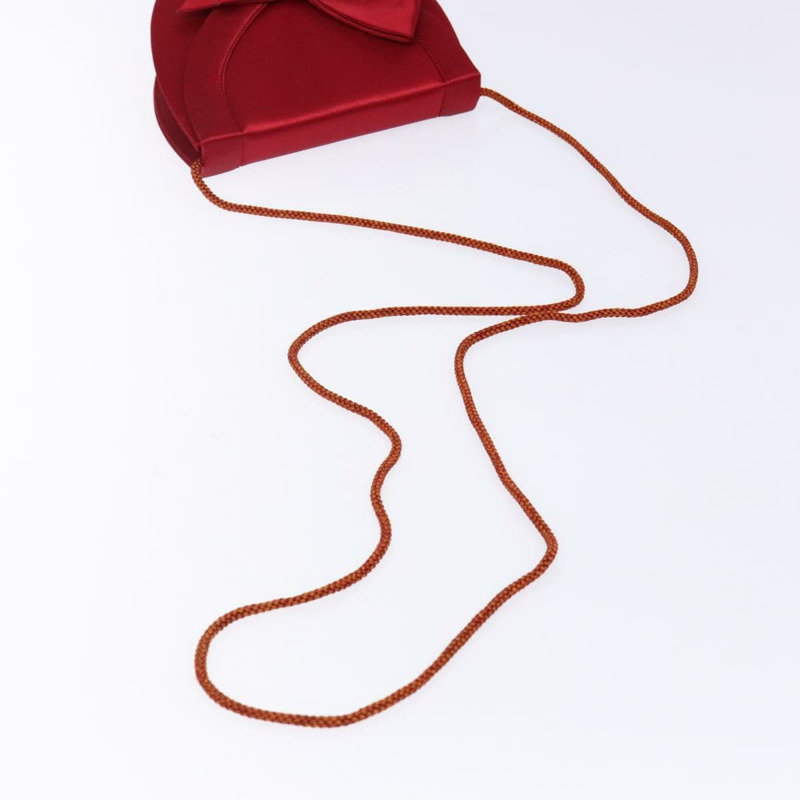 【日本直送】SAINT LAURENT 緞面紅色金色肩包 正品 BA5345-6