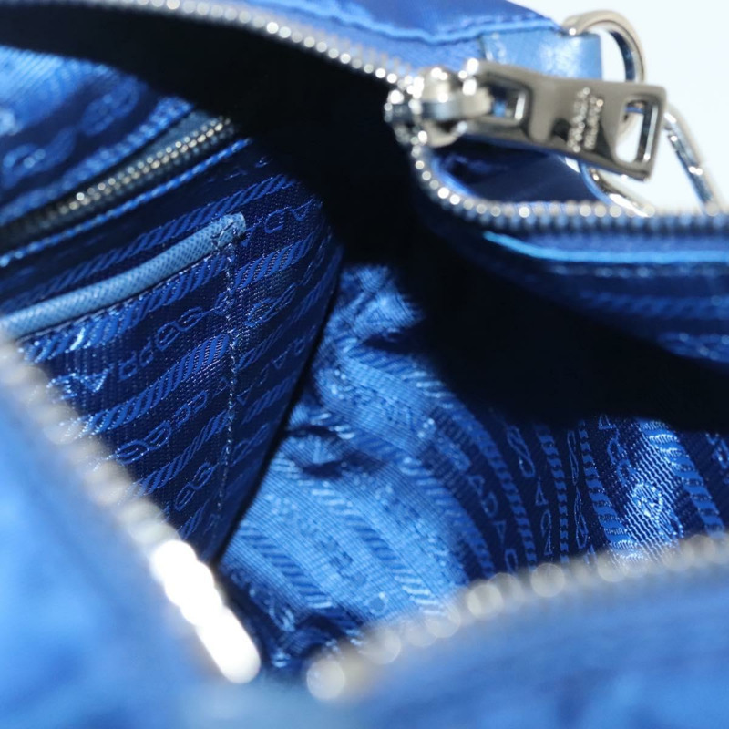 【日本直送】PRADA 尼龍肩包 藍色 銀色 正品 140970-18