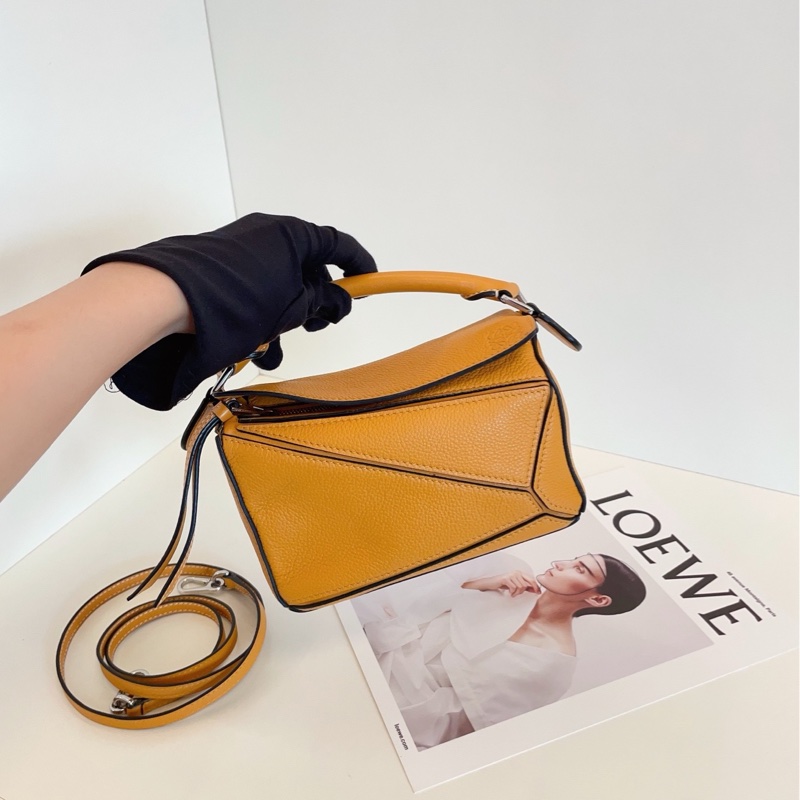 【99閒置🆕】Loewe mini puzzle荔枝皮 黃棕色 迷你幾何包 手提包 斜挎包 單肩包-7