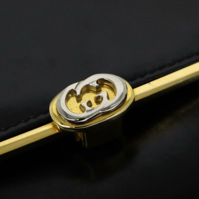 【日本直送】GUCCI 黑色金色皮革單肩包，正品編號 140948-8