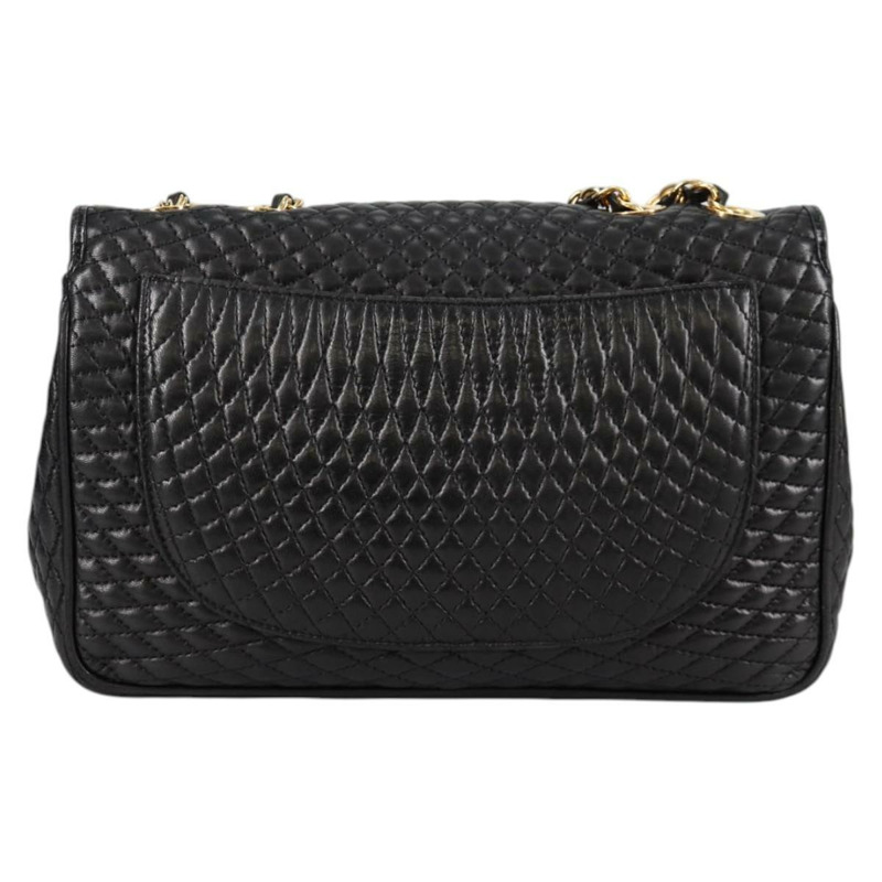 【日本直送】BALLY 絎縫鏈條單肩包 皮革 黑色 金色 正品 BA5269-1