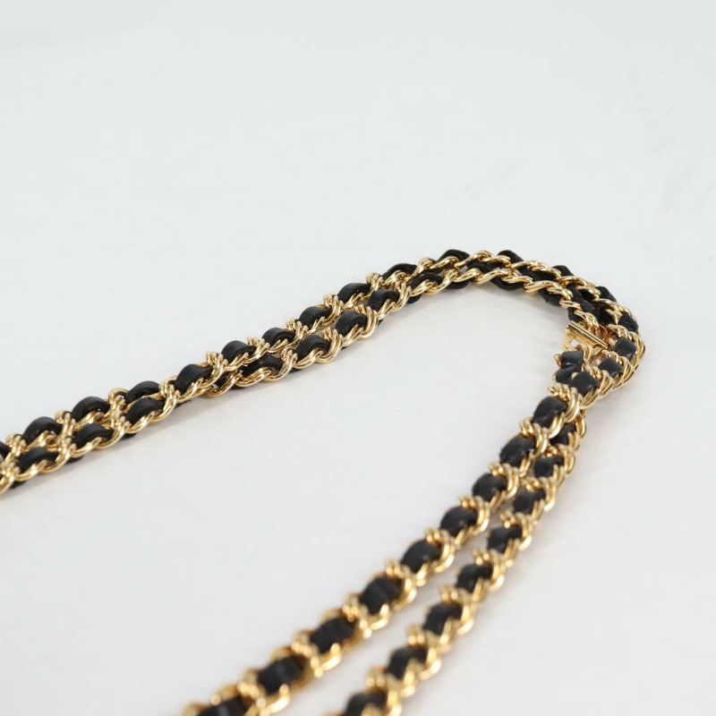 【日本直送】BALLY 絎縫鏈條單肩包 皮革 黑色 金色 正品 BA5269-13