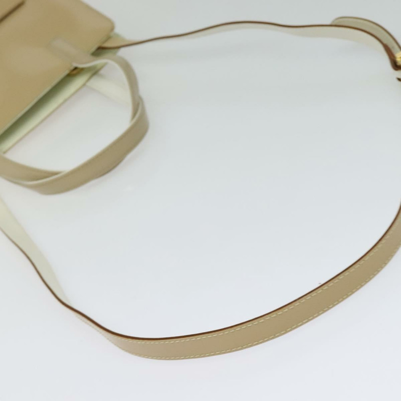 【日本直送】Salvatore Ferragamo Gancini 手提包 漆皮 兩用 米色 金色 正品 BA5280-8