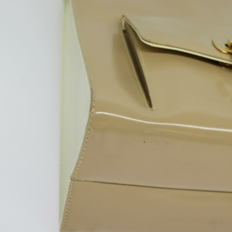 【日本直送】Salvatore Ferragamo Gancini 手提包 漆皮 兩用 米色 金色 正品 BA5280-9