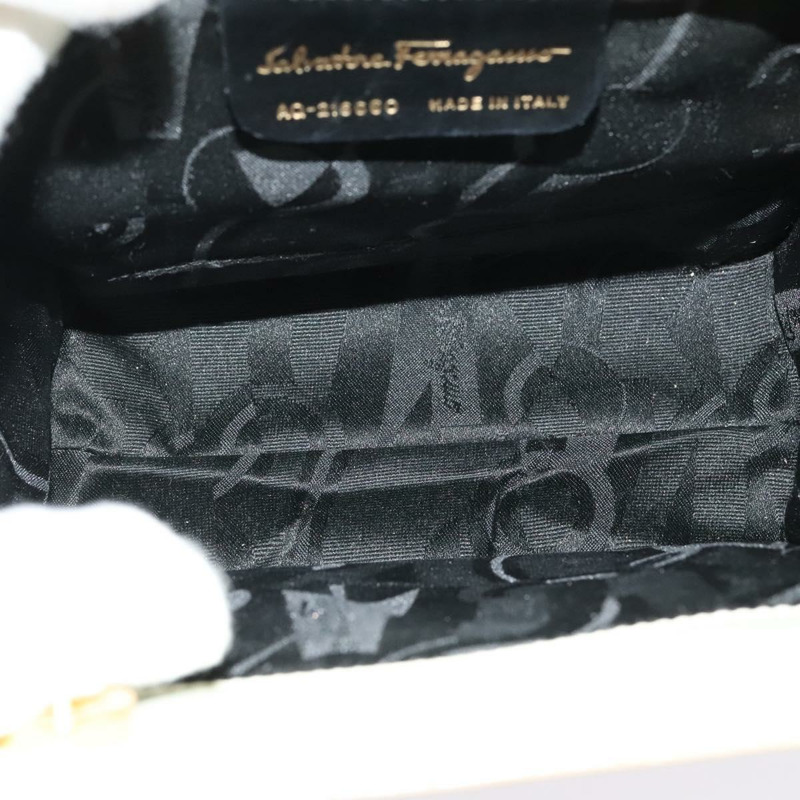 【日本直送】Salvatore Ferragamo Gancini 手提包 漆皮 兩用 米色 金色 正品 BA5280-10