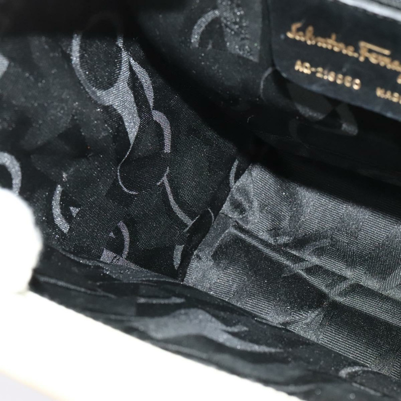 【日本直送】Salvatore Ferragamo Gancini 手提包 漆皮 兩用 米色 金色 正品 BA5280-19